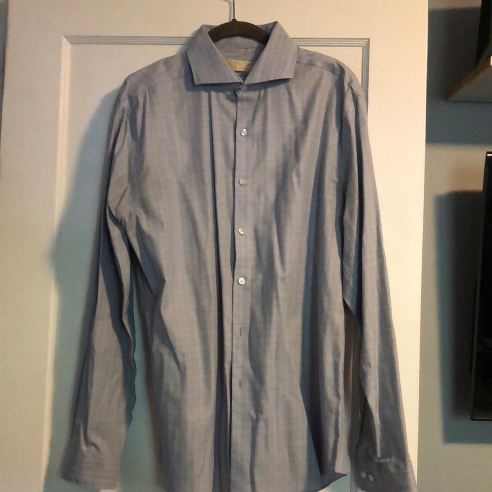 Michael Kors plaid dress shirt size 16.5 34/35 slim fit